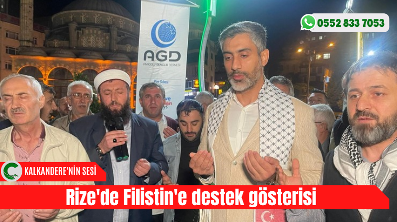 Rize’de Filistin’e destek gösterisi