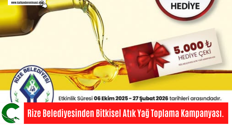 Rize Belediyesinden Bitkisel Atık Yağ Toplama Kampanyası